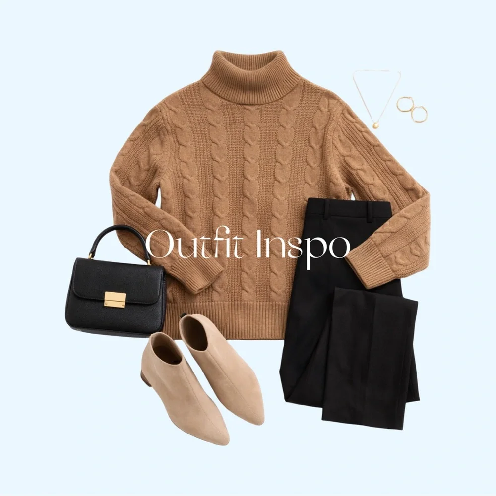 Banana Republic Tan Cable Knit Sweater